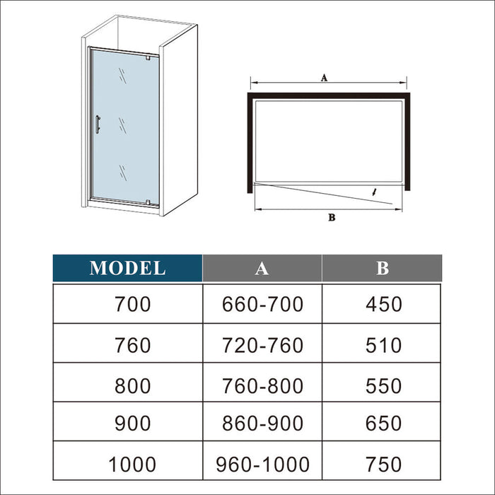 AICA-bathrooms-Black-Pivot-Shower-Enclosure-700mm-Door-4