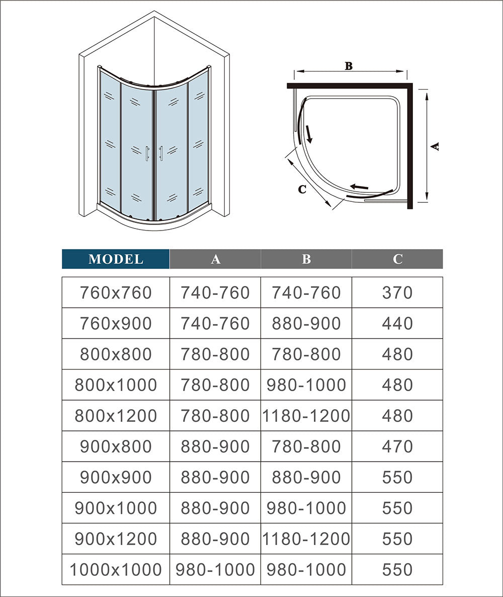 AICA-bathrooms-Equal-Quadrant-Shower-Door-90x90cm-3