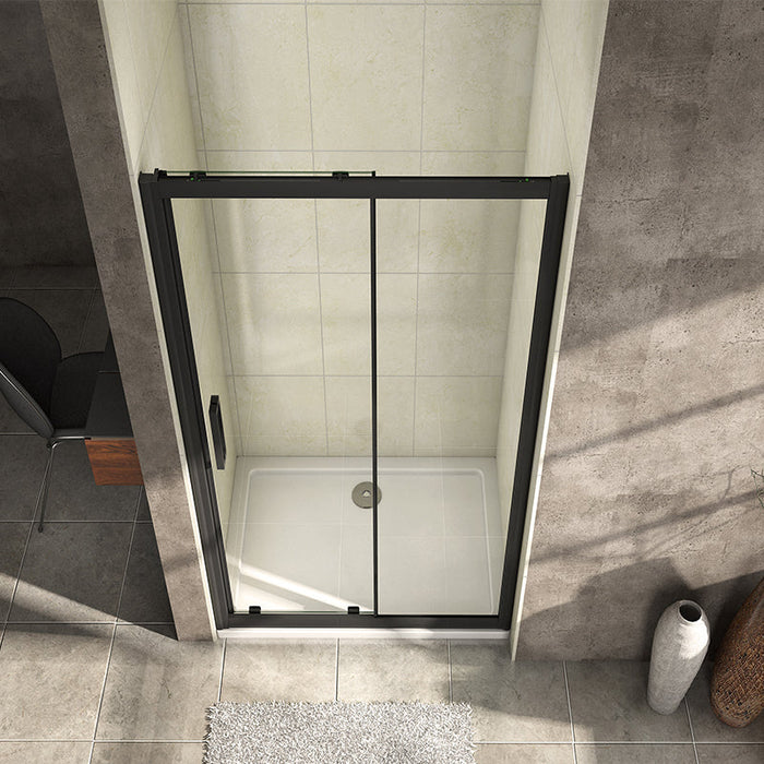 AICA-bathrooms-Sliding-Shower-Black-Enclosure-8mm-Door-3